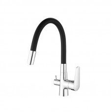Смеситель для кухни ESKO CL 03 Coral с гиб. изливом и фильтром для питьевой воды, черный