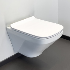 Унитаз подвесной Comforty 108 безободковый, сиденье дюропласт softclose тонкое, быстросъёмное