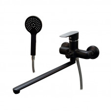 Смеситель ванна MELODIA Rumba Black картридж д.35мм длинный излив