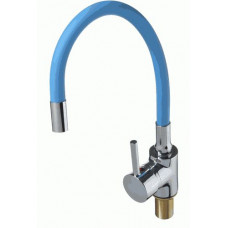 Смеситель для кухни Ex-Promt Kitchen картридж д.40мм, гибкий излив, light blue латунь